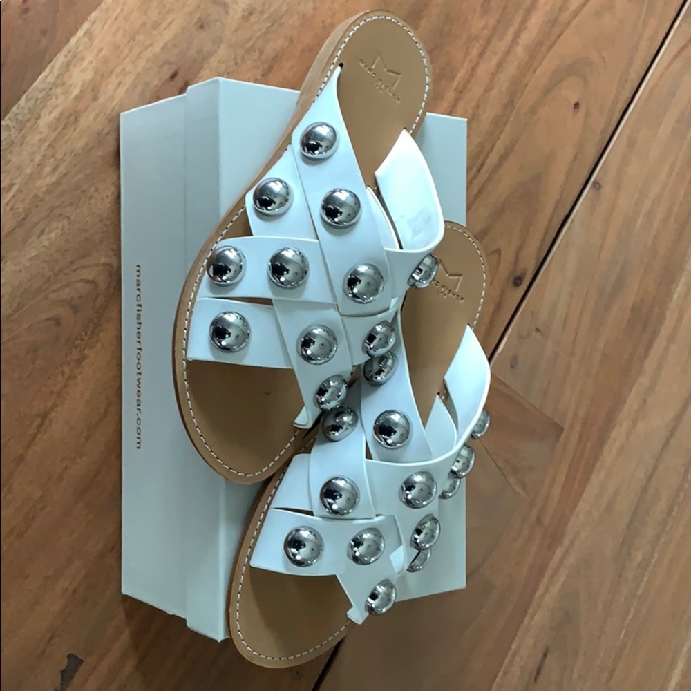 Marc Fisher White Miraidan Sandal size 8M